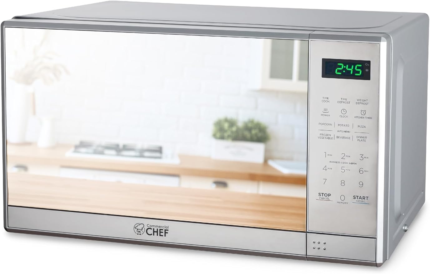 COMMERCIAL CHEF Portable Microwave Oven with Digital Display