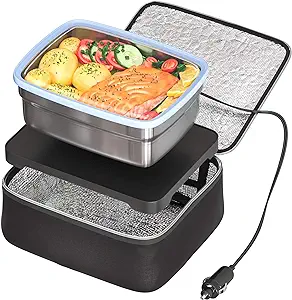 Skwyin 12V Mini Portable Food Warmer Lunch Box for Adult