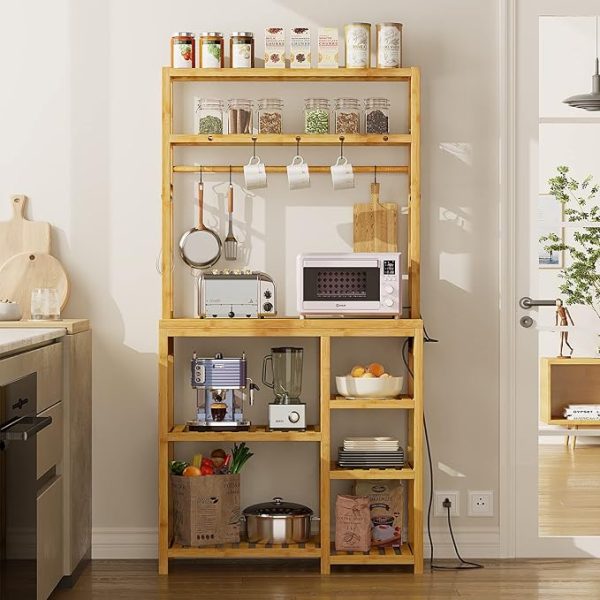 8-Tier Microwave Stand, Kitchen Utility Storage and Standing Rack